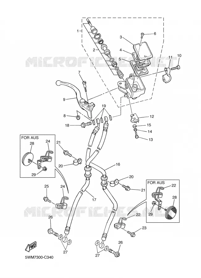 MAITRE CYLINDRE AVANT Yamaha MOTO 1300 2008 XJR  XJR1300