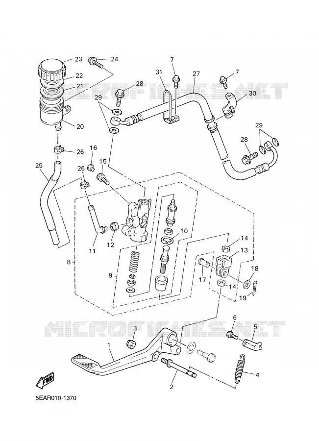 MAITRE CYLINDRE DE FREIN ARRIERE Yamaha MOTO 1300 2002 XJR  XJR1300P