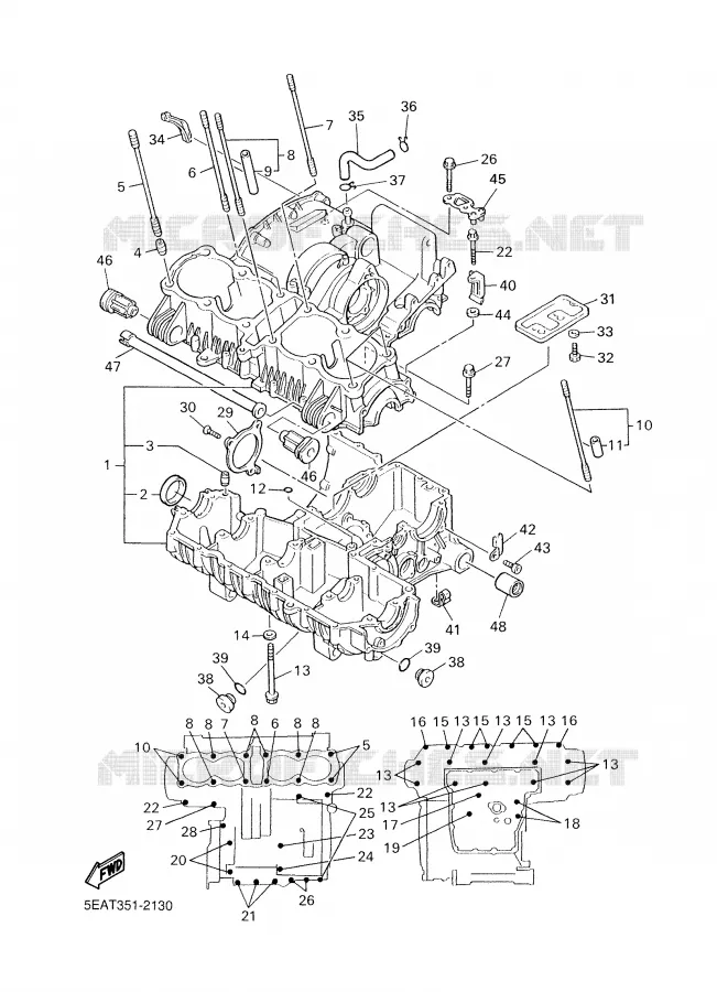 CARTER MOTEUR Yamaha MOTO 1300 2003 XJR  XJR1300R