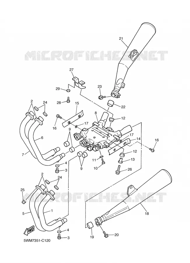 ECHAPPEMENT Yamaha MOTO 1300 2004 XJR  XJR1300S