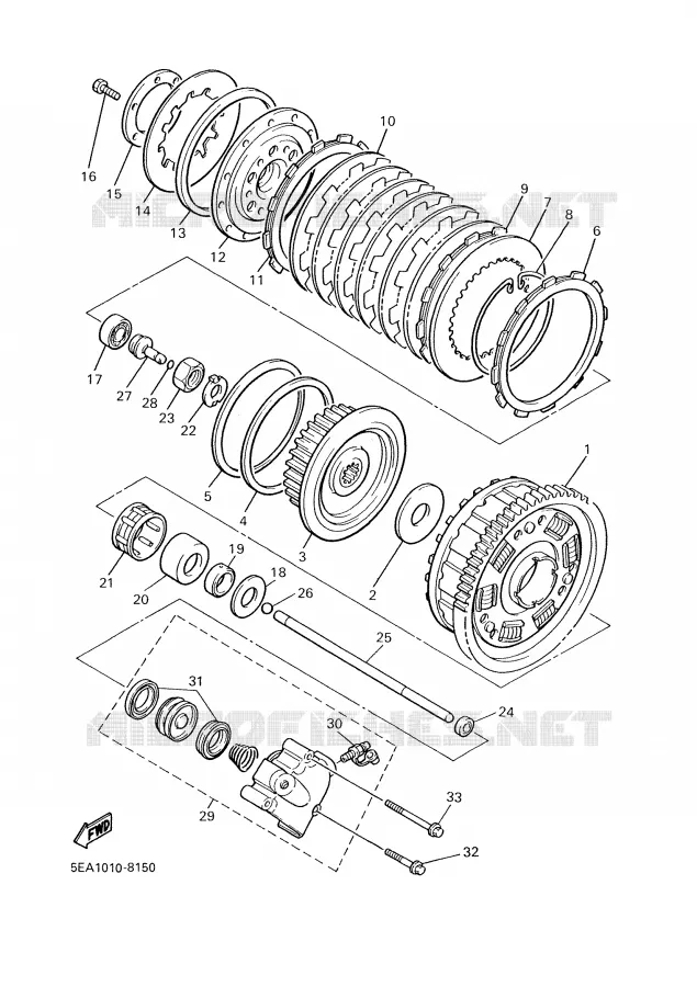 EMBRAYAGE DE DEMARREUR Yamaha MOTO 1300 2001 XJR  XJR1300SP