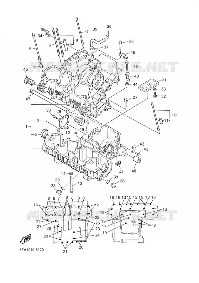 CARTER MOTEUR Yamaha MOTO 1300 2001 XJR  XJR1300SP