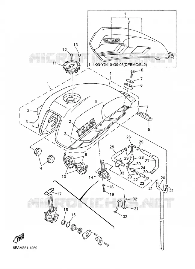 RESERVOIR A ESSENCE Yamaha MOTO 1300 2001 XJR  XJR1300SPN