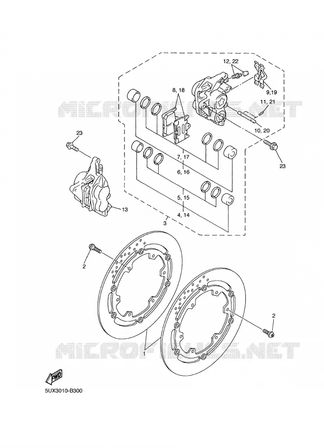 ETRIER DE FREIN AVANT Yamaha MOTO 1300 2005 XJR  XJR1300T
