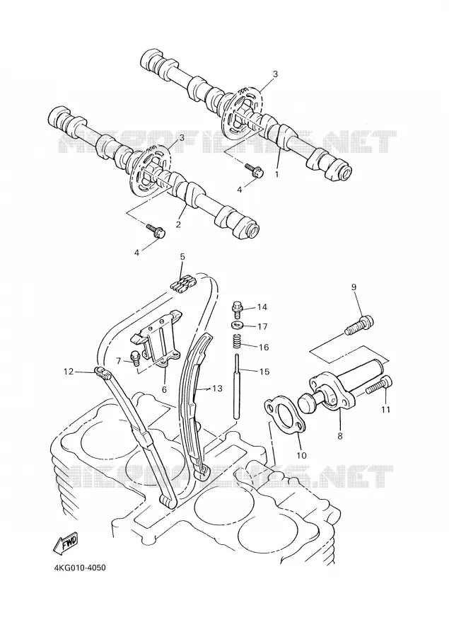 ARBRE A CAMES / CHAINE DE DISTRIBUTION Yamaha MOTO 1300 2006 XJR  XJR1300V