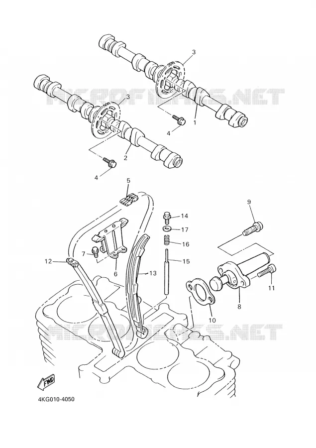 ARBRE A CAMES / CHAINE DE DISTRIBUTION Yamaha MOTO 1300 2007 XJR  XJR1300W