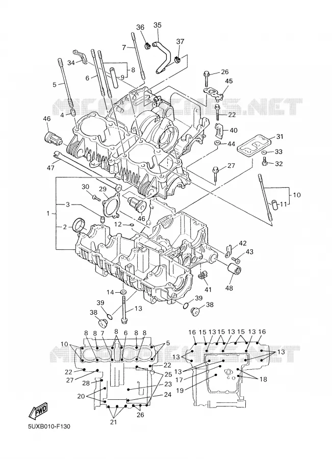 CARTER MOTEUR Yamaha MOTO 1300 2007 XJR  XJR1300W