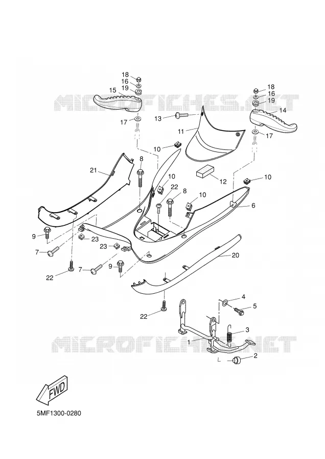 SUPPORT / REPOSE PIEDS Yamaha SCOOTER 125 2000 XN  XN125