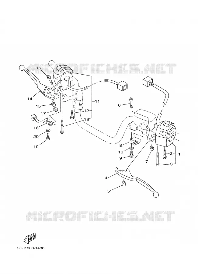 COMMODO / LEVIER Yamaha SCOOTER 500 2001 TMAX  XP500
