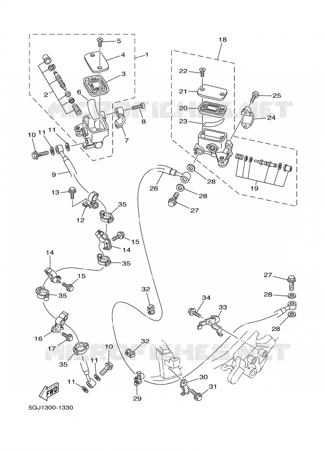 MAITRE CYLINDRE AVANT Yamaha SCOOTER 500 2003 TMAX  XP500