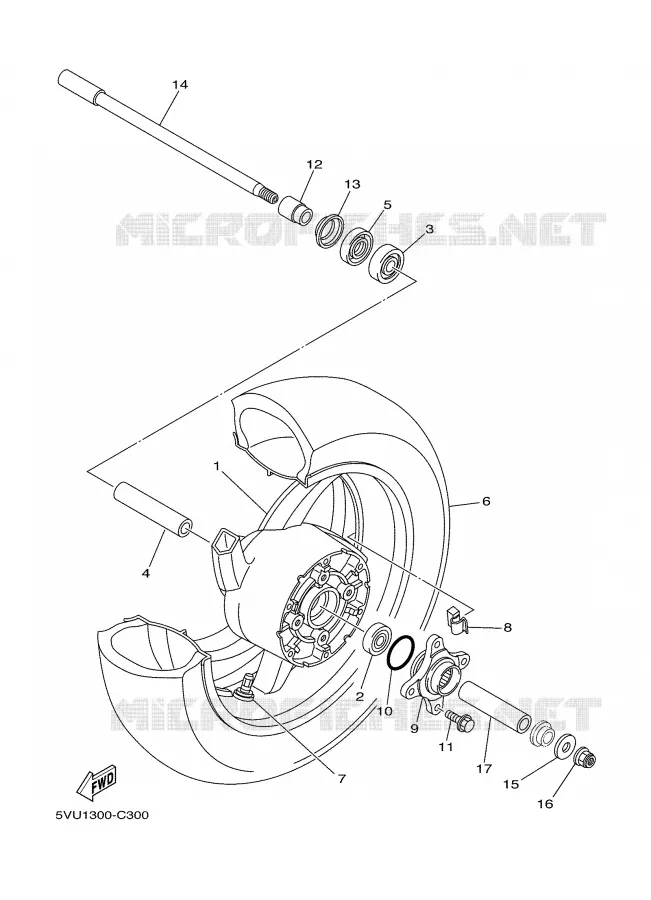 ROUE ARRIERE Yamaha SCOOTER 500 2005 TMAX  XP500