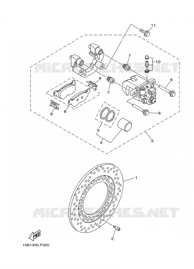 ETRIER DE FREIN ARRIERE Yamaha SCOOTER 500 2007 TMAX  XP500 TMAX