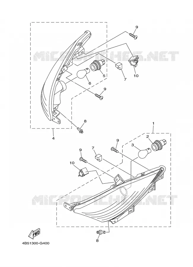 CLIGNOTANT Yamaha SCOOTER 500 2008 TMAX  XP500