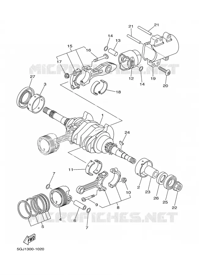 VILEBREQUIN / PISTON Yamaha SCOOTER 500 2003 TMAX  XP500R