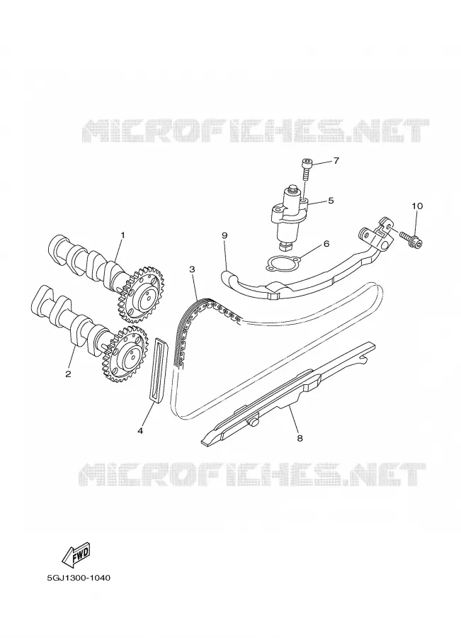ARBRE A CAMES / CHAINE DE DISTRIBUTION Yamaha SCOOTER 500 2003 TMAX  XP500R