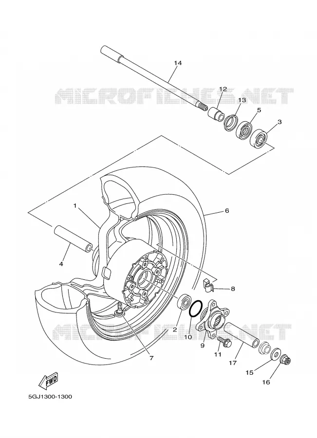 ROUE ARRIERE Yamaha SCOOTER 500 2003 TMAX  XP500R