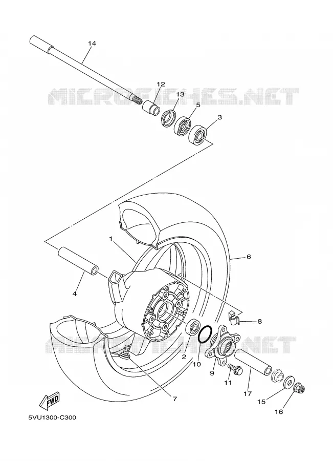 ROUE ARRIERE Yamaha SCOOTER 500 2005 TMAX  XP500T
