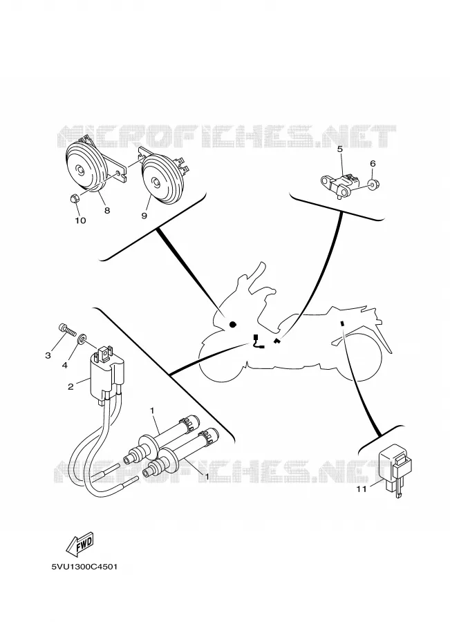 PARTIE ELECTRIQUE 2 Yamaha SCOOTER 500 2007 TMAX  XP500W