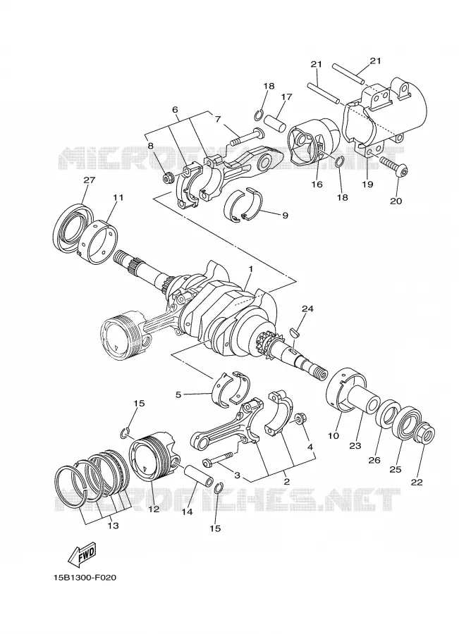 VILEBREQUIN / PISTON Yamaha SCOOTER 500 2008 TMAX  XP500X