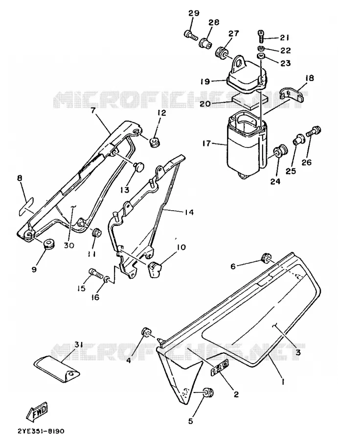 COUVERCLE LATERAL Yamaha MOTO 125 1988 XT  XT125