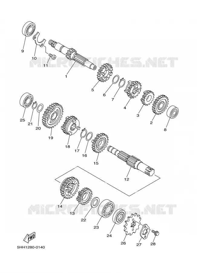 TRANSMISSION Yamaha MOTO 125 2007 XTX  XT125X