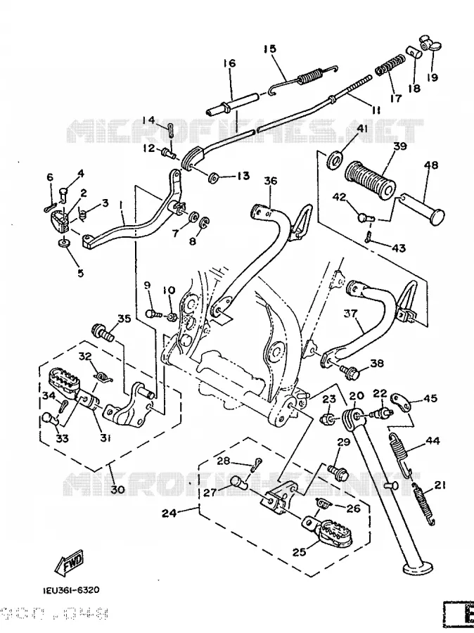 SUPPORT / REPOSE PIEDS Yamaha MOTO 250 1987 XT  XT250