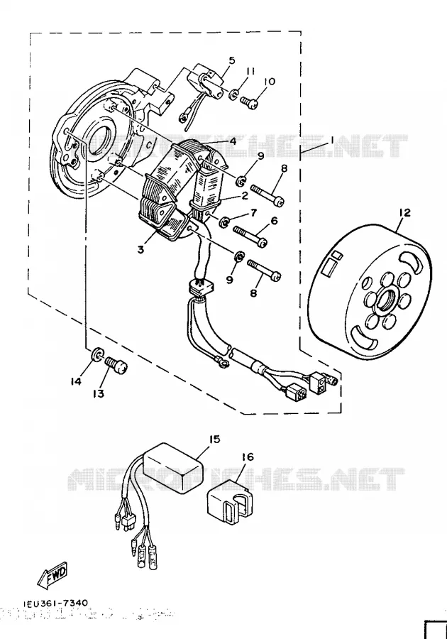 ALLUMAGE Yamaha MOTO 250 1987 XT  XT250
