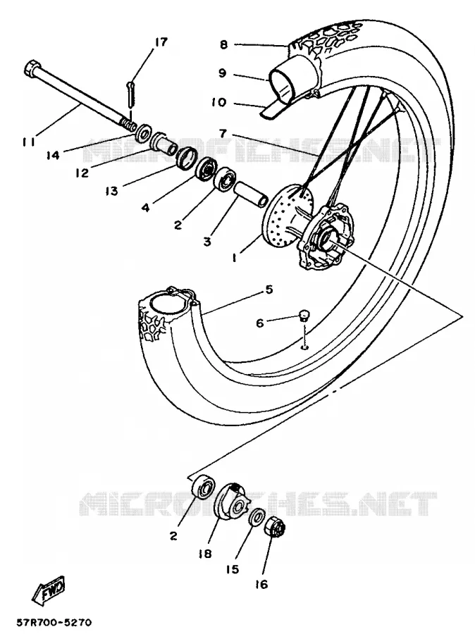 ROUE AVANT Yamaha MOTO 350 1986 XT  XT350
