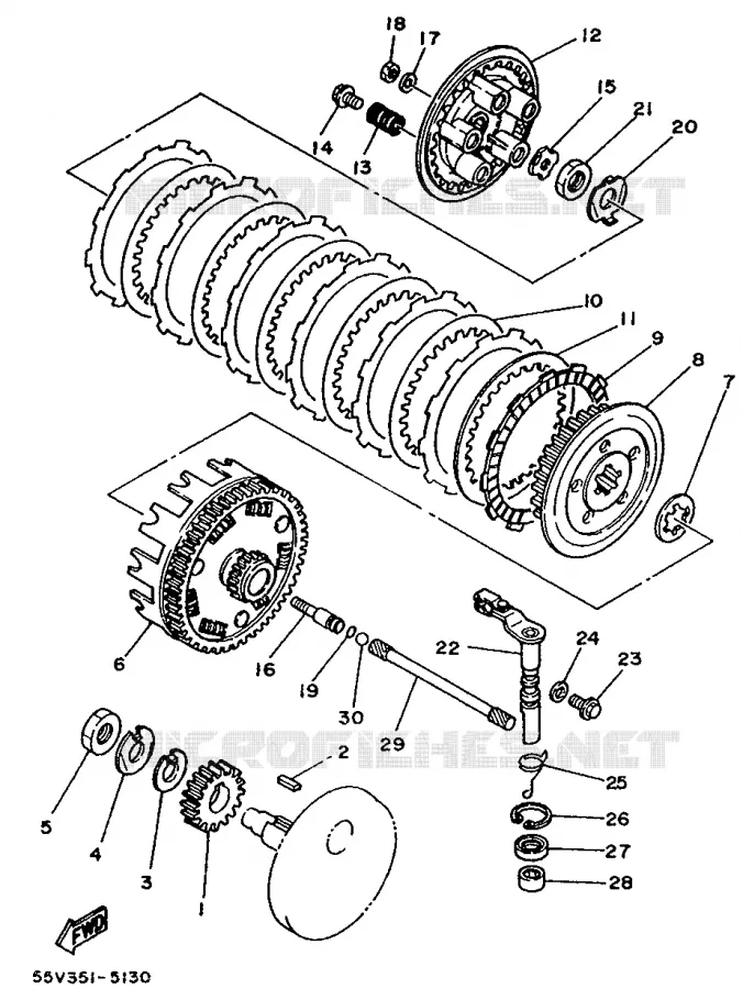 EMBRAYAGE DE DEMARREUR Yamaha MOTO 350 1987 XT  XT350