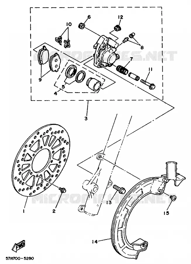 ETRIER DE FREIN AVANT Yamaha MOTO 350 1987 XT  XT350