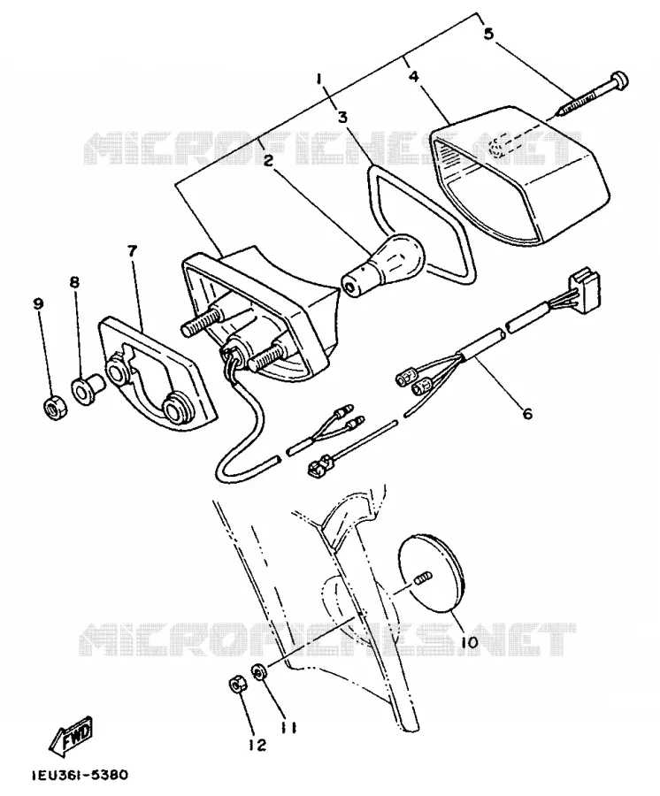 FEU ARRIERE Yamaha MOTO 350 1987 XT  XT350