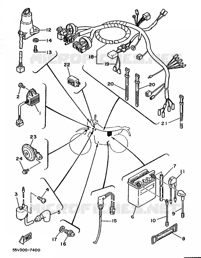 PARTIE ELECTRIQUE 1 Yamaha MOTO 350 1987 XT  XT350