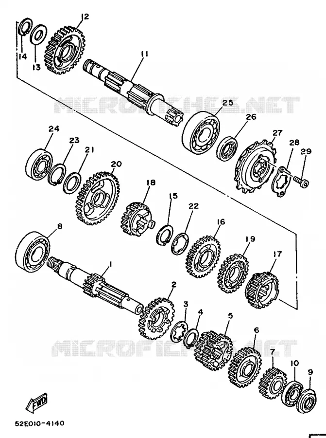 TRANSMISSION Yamaha MOTO 350 1987 XT  XT350