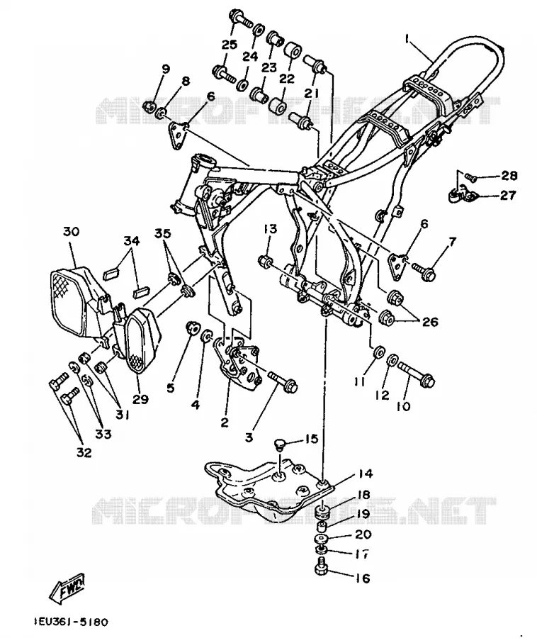 CADRE Yamaha MOTO 350 1987 XT  XT350
