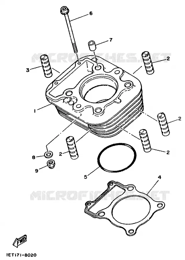 CYLINDRE Yamaha MOTO 350 1992 XT  XT350