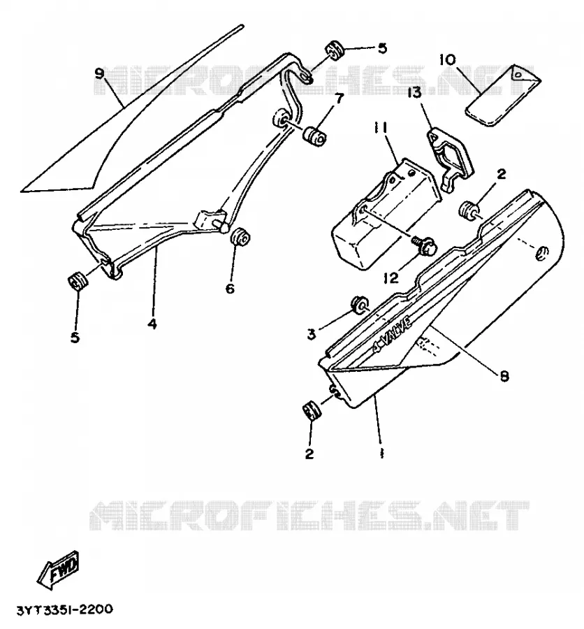 COUVERCLE LATERAL Yamaha MOTO 350 1992 XT  XT350