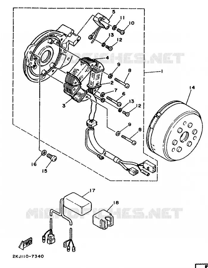 ALLUMAGE Yamaha MOTO 350 1992 XT  XT350