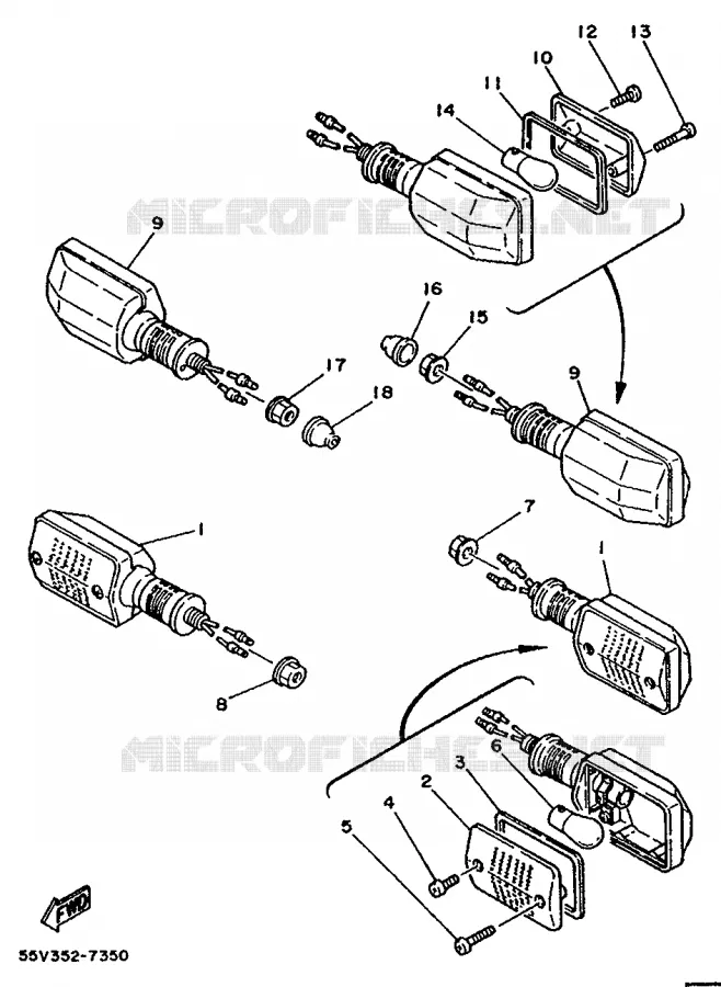 CLIGNOTANT Yamaha MOTO 350 1992 XT  XT350