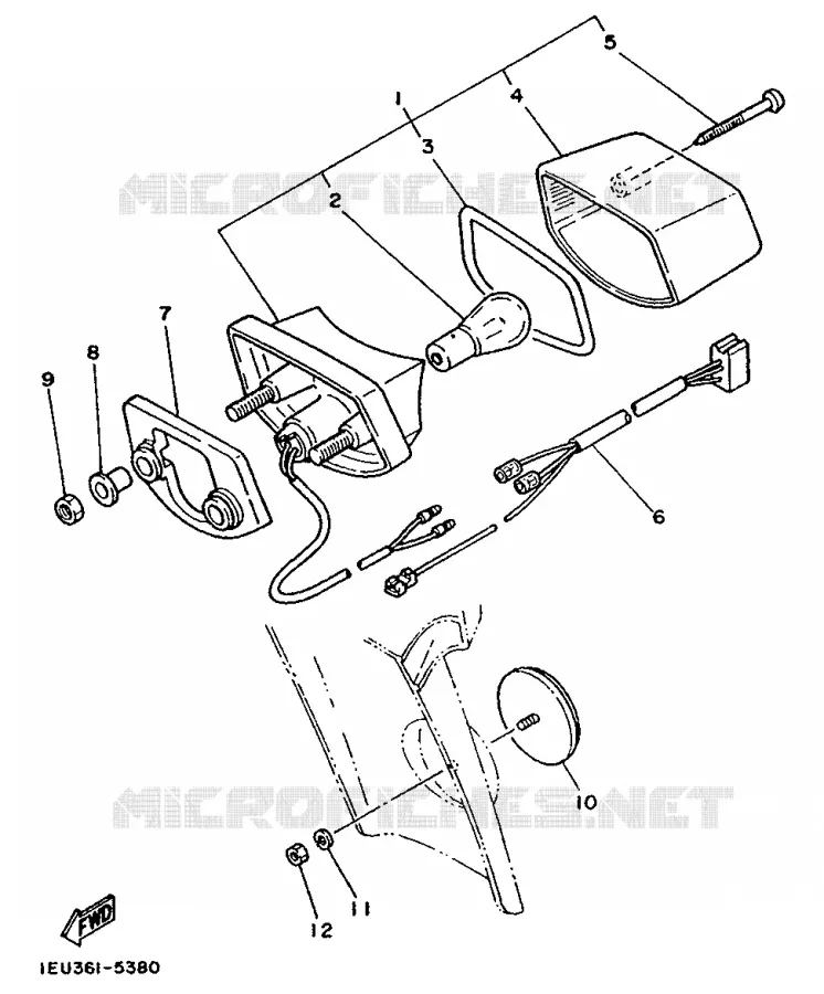 FEU ARRIERE Yamaha MOTO 350 1992 XT  XT350