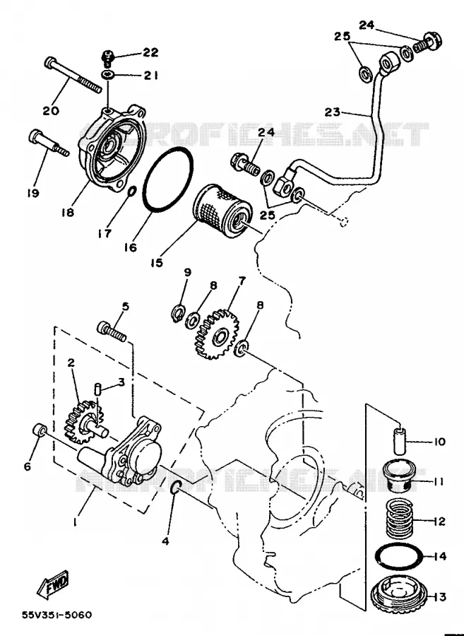 POMPE A HUILE Yamaha MOTO 350 1992 XT  XT350