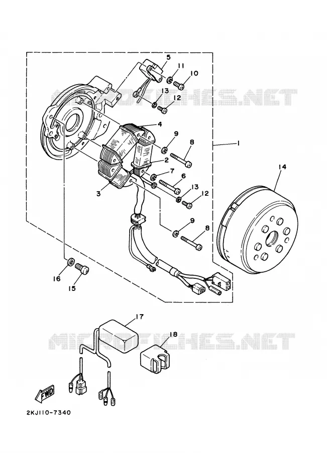 ALLUMAGE Yamaha MOTO 350 1988 XT  XT350'88