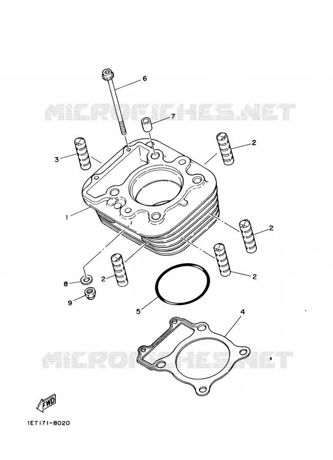 CYLINDRE Yamaha MOTO 350 1988 XT  XT350'88