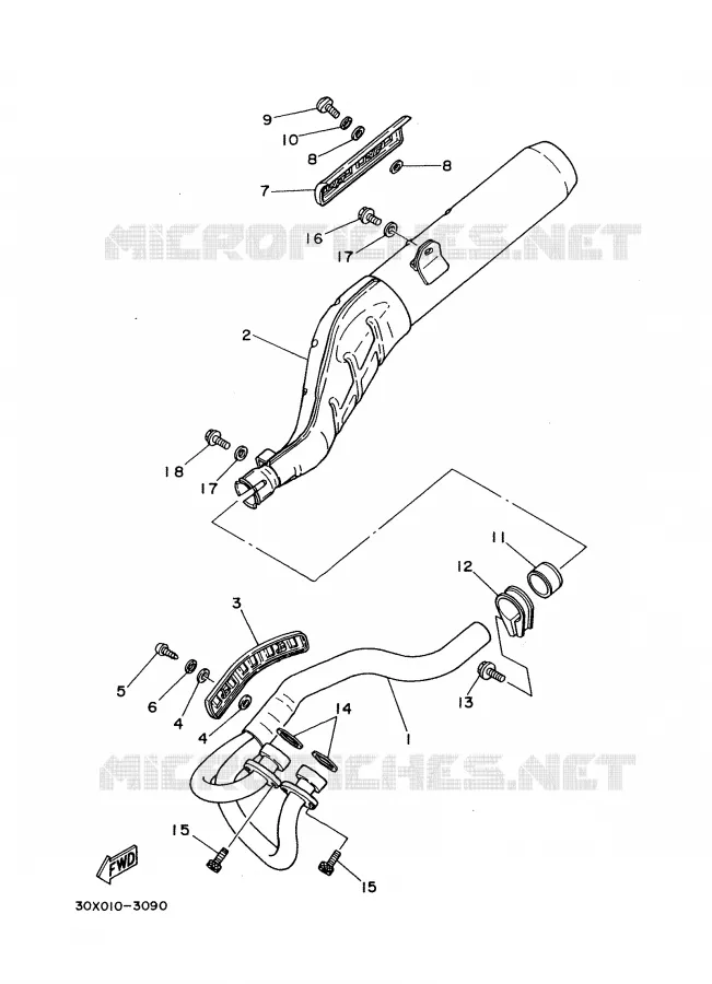 ECHAPPEMENT Yamaha MOTO 350 1988 XT  XT350'88
