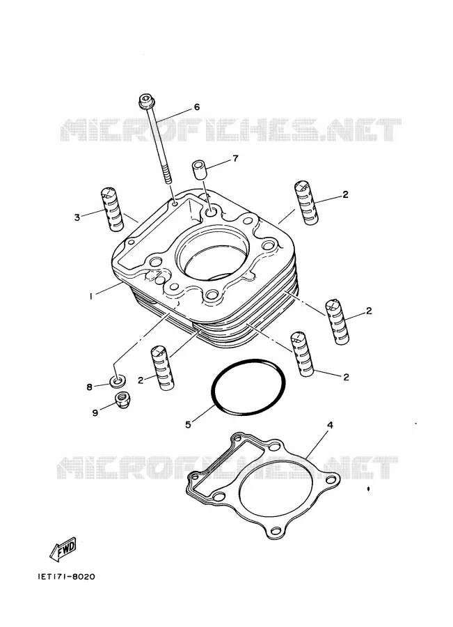 CYLINDRE Yamaha MOTO 350 1988 XT  XT350'88