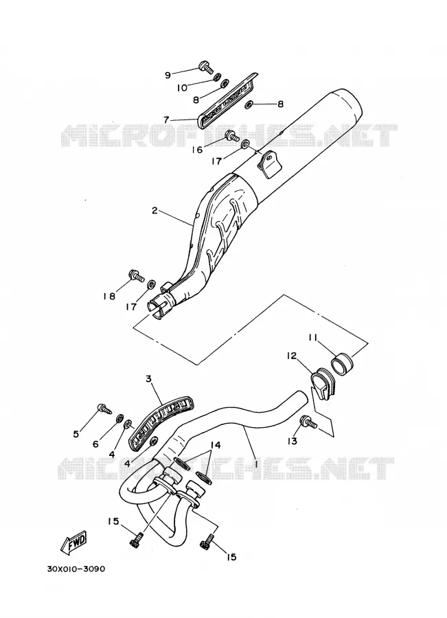 ECHAPPEMENT Yamaha MOTO 350 1988 XT  XT350'88