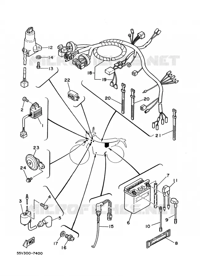 PARTIE ELECTRIQUE 1 Yamaha MOTO 350 1988 XT  XT350'88
