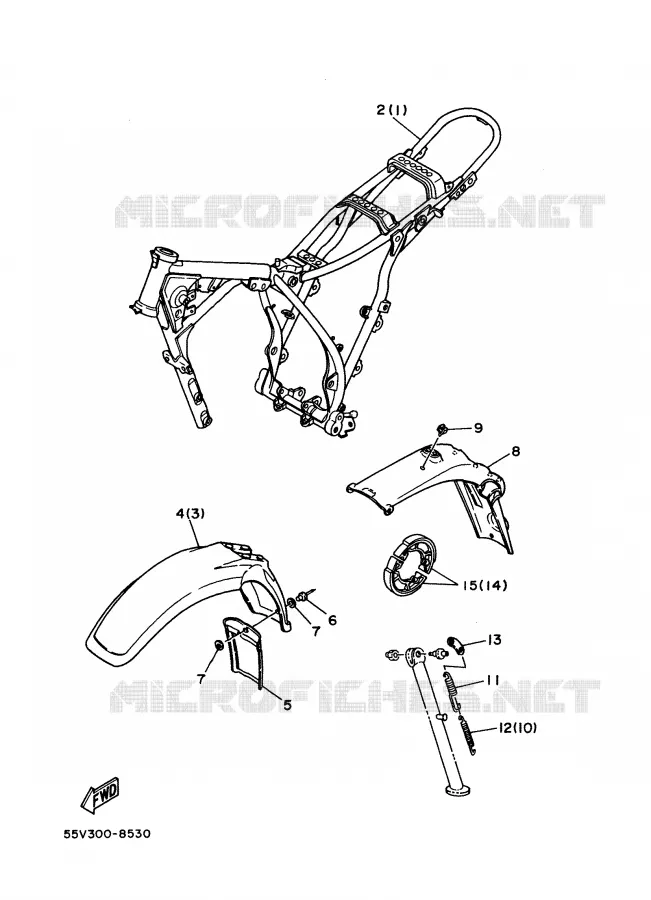 PIÈCES OPTIONNELLES - PARTIE CYCLE Yamaha MOTO 350 1988 XT  XT350'88