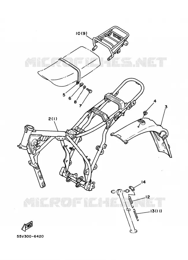 PIÈCES OPTIONNELLES - PARTIE CYCLE Yamaha MOTO 350 1988 XT  XT350'88
