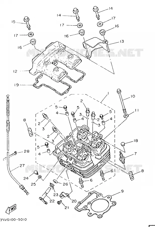 CULASSE Yamaha MOTO 350 1996 XT  XT350HC