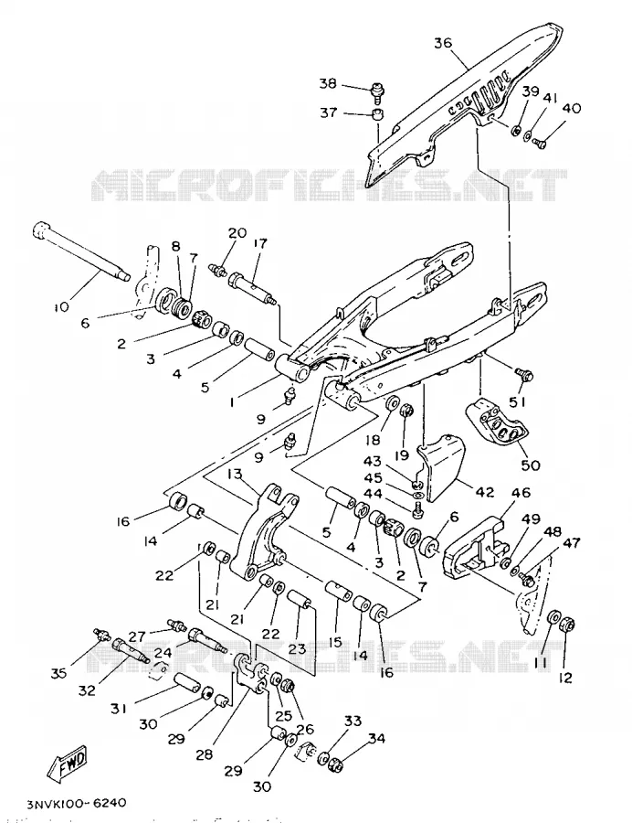 BRAS ARRIERE Yamaha MOTO 350 1996 XT  XT350HC